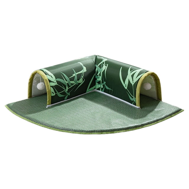 STARTIST 2 en 1 Lit de Chat Jouer Tunnel Exercice Jouet Interactif pour Lapin Extérieur Intérieur Vert