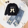 thumbnail image 2 of Duqingm Toddler Girl Clothes Sets, 2Pcs Cute Fall Outfit for Little Girls, Long Sleeve Top Pants for Size 3-7T,3-4 Years, 2 of 7