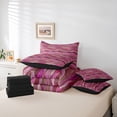 thumbnail image 5 of Homewish Girly Pink Stripes Twin Bedding Sets 7-Piece for Women, Chic Abstract Bedding Comforter Set, Modern Fashion Artwork Reversible Sheet Sets, Luxury Bedroom Decor, 5 of 7