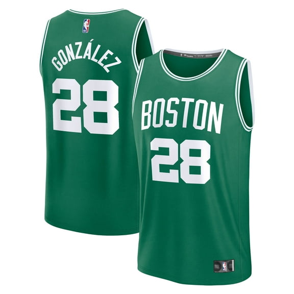 Men's Fanatics Hugo Gonzalez Kelly Green Boston Celtics 2025 NBA Draft First Round Pick Fast Break Replica Jersey - Icon