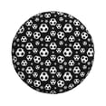 thumbnail image 3 of Spare Tire Cover, black soccer ball Football Wheel Cover Tire Covers for Trailers Car Truck Camper Universal Tire Covering Fits Diameter 16 inch, 3 of 7