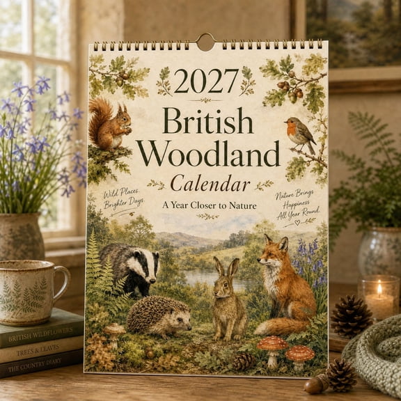 2027 Wall Calendar, Woodland Animal Calendar, January Through December Monthly Planner with Forest Wildlife Artwork, Nature Art Date Organizer for Home Office Kitchen and Desk