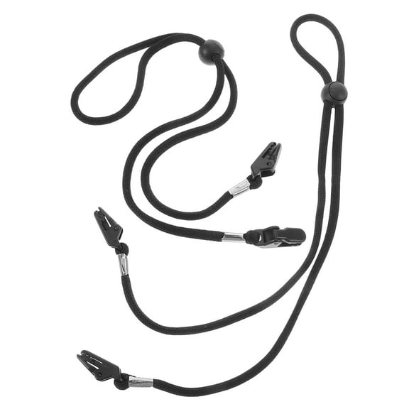 IBASETOY 2Pcs Black Hat Strap Retainer with Adjustable Clip for Outdoor Wind Protection