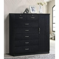 Kingfisher Lane Traditional 7 Drawer Wood Chest with Locks in Black