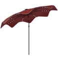 thumbnail image 1 of Outsunny Parasol de Patio Solaire avec DEL et Inclinaison, Parasol de Table, Rouge Vin, 1 of 10