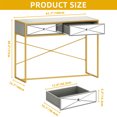 thumbnail image 4 of NovaCraft 42" Modern Vanity Desk with 2 Drawers Makeup Dressing Console Table for Bedroom, 4 of 8