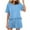Sky Blue womens sets, variant on ABPWLY 2 Piece Sets for Women Lounge Sets for Women Summer Short Sleeve Striped Print Fashion Tops and Shorts Loungewear Sets Homewear Outfits Two Piece Sets for Women