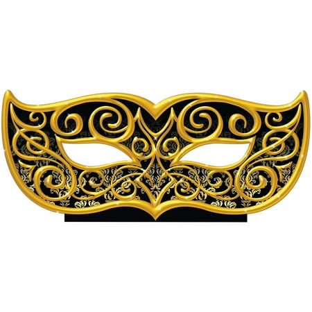 Black And Gold Masquerade Mask Standee - 