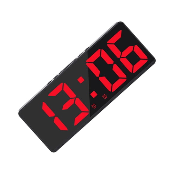 Injueey Reloj Digital LED ABS, pantalla de fecha de estilo Simple, reemplazo recargable, función de repetición de 2 modos, Control de sonido, Type2 NO2