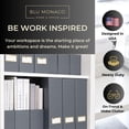 thumbnail image 2 of BLU MONACO Set of 6 Foldable Grey Magazine Holders with Gold Label Holders \u2013 Stylish File Boxes for Home Office Desktop, Bookshelf, or Classroom Organization, 2 of 7