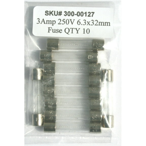 Cartridge Fuses 250VAC 3A Fast Acting (10 pieces)