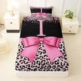 thumbnail image 3 of Erosebridal Leopard Animal Print Kids Twin Sheet Sets,Letter I Monogram Bedding For Girls 3-Piece, 3 of 6