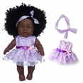 thumbnail image 2 of Baby Toy HUOGUO, pelo rizado, negro, africano, piel negra, 30 cm, 2 of 5