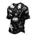 thumbnail image 3 of BRANROY Mens Summer Shirts Halloween Crewneck T-Shirt - Breathable Short Sleeve Mens T-Shirts, Casual Graphic Tees for Men, Shirts for Men Trick or Treat,Black,L, 3 of 7