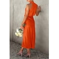 thumbnail image 4 of PRETTYGARDEN Women's Satin Dress Elegant Sleeveless Mock Neck Cocktail Party Maxi Dresses, 4 of 6