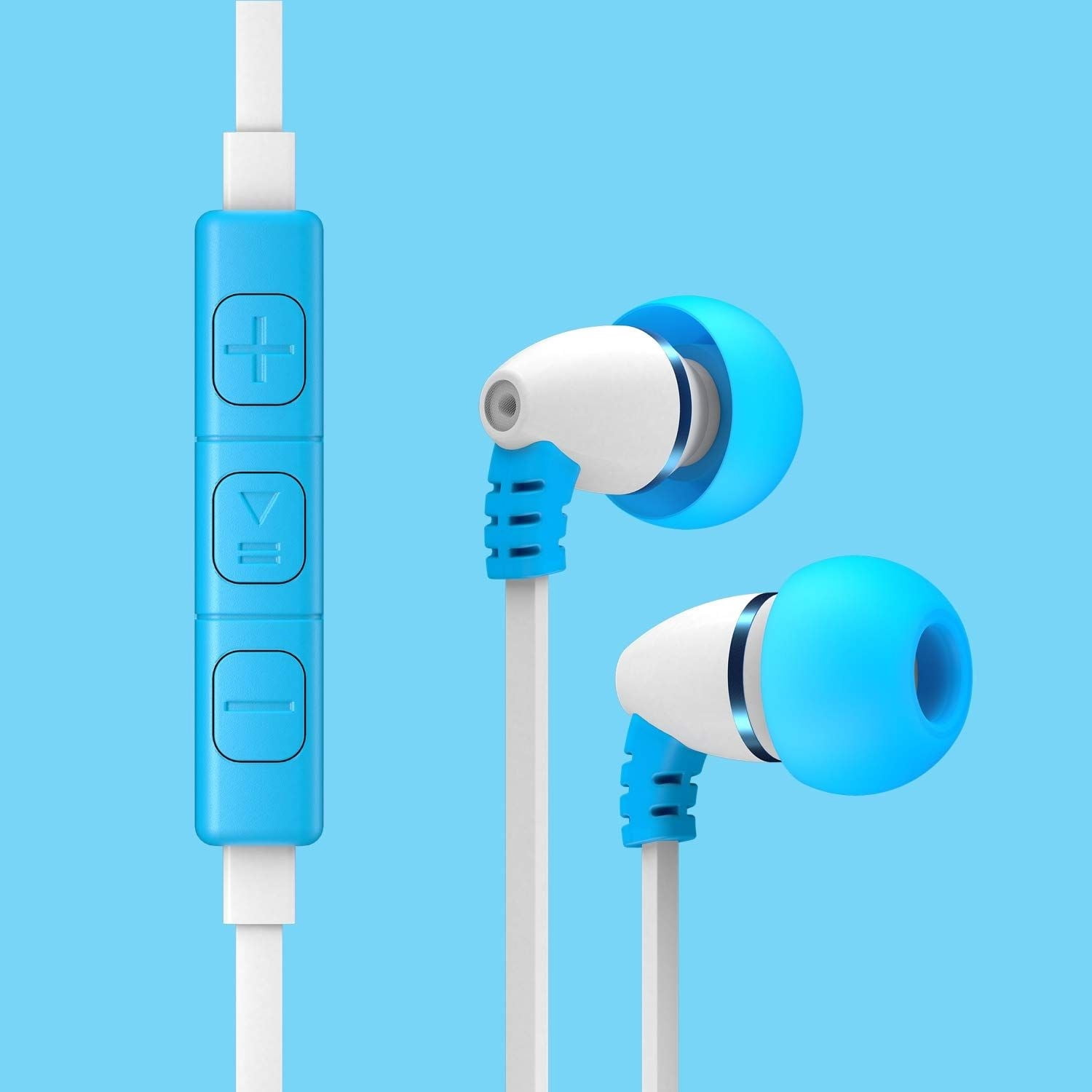 LilGadgets BestBuds Volume Limited, Wired in-Ear Earbuds Includes Microphone, Travel Case School Blue