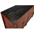 thumbnail image 4 of Antique 81-inch Amber Sideboard in Distressed Pine, Orange & Black, 4 of 5