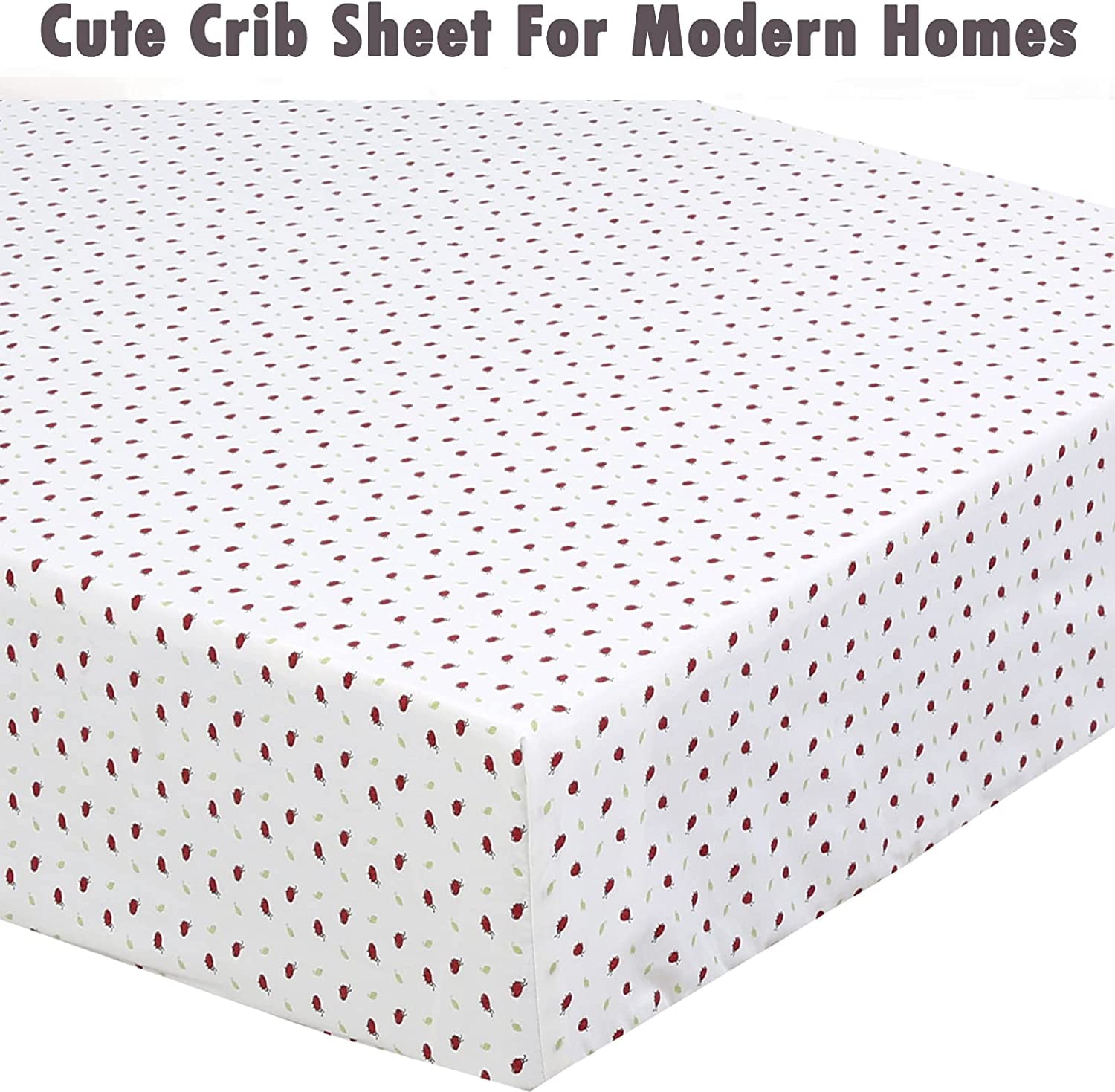 Danica 100% Cotton Fitted Baby Crib Sheet 3 Pack for baby Boys Girls |Standard Crib And Toddler Mattress Sheets | 28x52 Inch (3PK, Ladybug Garden)