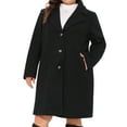 thumbnail image 5 of Agnes Orinda Women's Plus Size Coats Long Sleeve Single Breasted Notched Lapel Fall Winter Coat 4X Black, 5 of 7