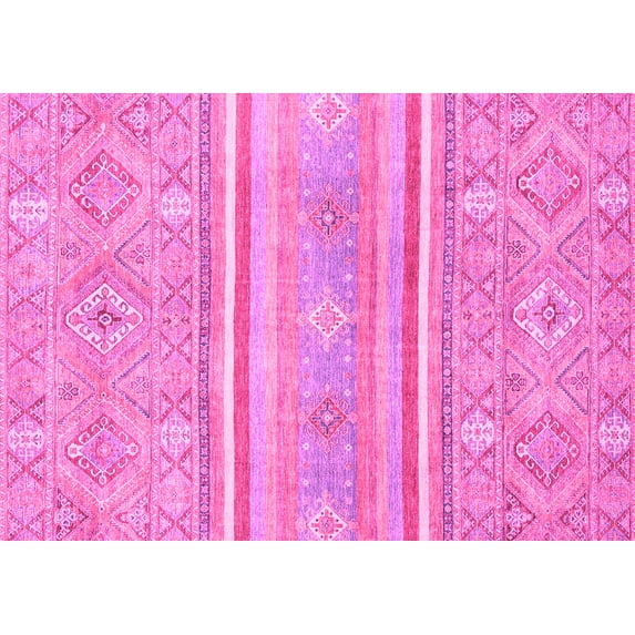 Ahgly Company Indoor Rectangle Abstract Pink Modern Area Rugs, 5' x 8'