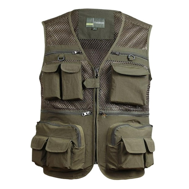 Beloving Outdoor Mesh Fishing Vest Breathable Lightweight For Hunting Travel Climbing Green 3xl