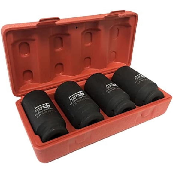 1/2" Drive Deep Spindle Axle Impact Socket (MM) 4-Pack