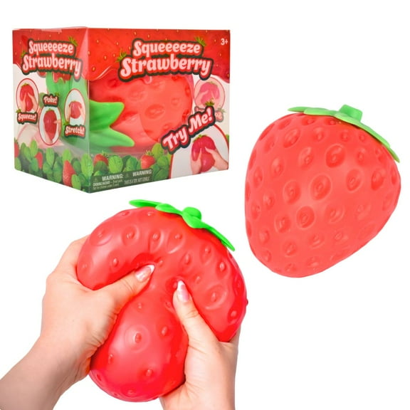 Squishy Extra Large Strawberry, Gag Gifts Funny Adult, Giant Stress Ball, Fidget Sensory Toy for Kids, ADHD Toys