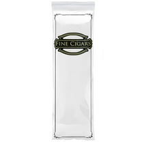 Clear Printed Fine Cigars Cigar Bags Plastic, 3 x 10 Inches. 100 Pack Reclosable Zipper Bags for Cigars. Polyethylene Cigar Travel Bag, 2 Mil. Small Plastic Baggies for Tobacco Products
