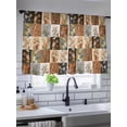 thumbnail image 5 of Sheer Curtains 54 Inch Length, Floral Patchwork Semi Sheer Curtains Light Filtering Window Treatment, Vintage Country Geometric Flower Privacy Voile Drapes for Living Room Bedroom 52x54 Inch, 5 of 7