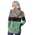 thumbnail image 2 of Womens Color Block Leopard Camo Patchwork Hoodie Sweatshirt Drawstring Pullover Tops with Pocket, 2 of 4