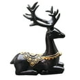 thumbnail image 3 of Figura de ciervo para coche, estatua de escritorio, regalo, recuerdos, colección, decoración de coche, minifigura creativa negro, 3 of 9