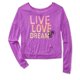 thumbnail image 1 of Aeropostale - Camiseta con adornos para dormir con purpurina degradada para mujer, Púrpura, XS Aeropostale Camiseta adornada, 1 of 2