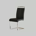 thumbnail image 3 of Modern Dining Chairs Set of 2 With Soft PU Faux Leather Cushion And C-shaped Tube Metal Base, High Back Upholstered Side Chair for Dining Room, Kitchen, Vanity, Patio, Club, Office, Grey+Sliver, 3 of 9