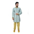thumbnail image 1 of Multi Satan Tehra Brocade Silk Traditional Indian Wedding Indo-Western Sherwani for Men, 1 of 6