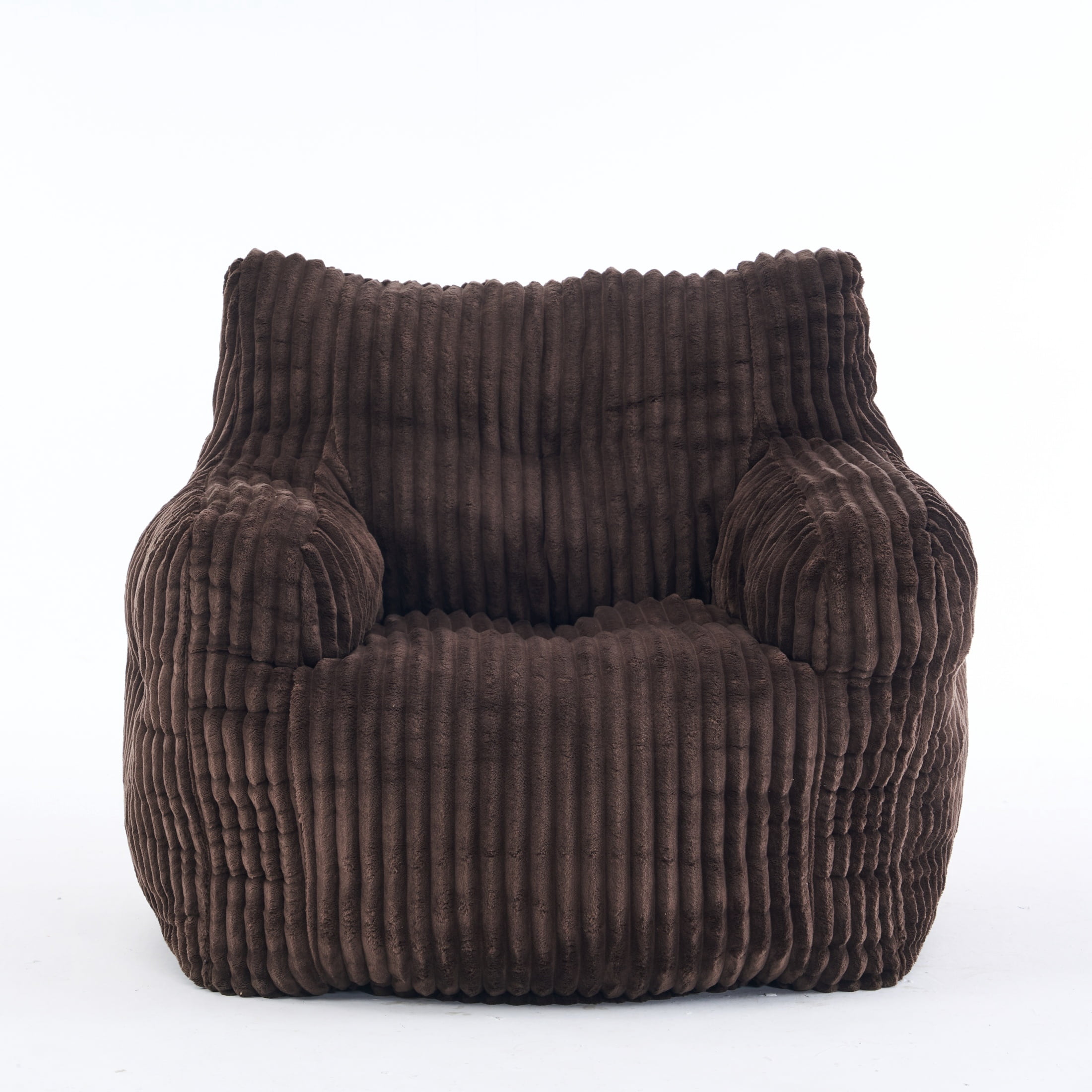ShiKeyi Bean Bag Chair, Comfy Memory Foam Lazy Sofa for Adults and Teens, Premium Cozy Floor Chair Lounger for Living Room, Bedroom and Dorm, Corduroy-Brown