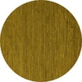 thumbnail image 1 of Ahgly Company Machine Washable Indoor Round Abstract Yellow Modern Area Rugs, 8' Round, 1 of 4
