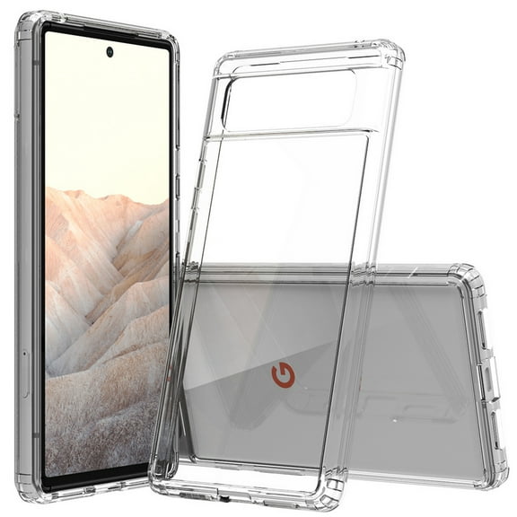 Clear Case for Google Pixel 6, Transparent [Aquaflex] Semi-Flexible TPU Phone Cover [with Shock Absorbing Airbag Bumpers]