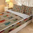 thumbnail image 3 of Erosebridal Kawaii Beetles Zipper Queen Comforter Set with Fitted Sheet and 2 Pillowcases,Cute Theme Zipper Bedding Set,Tan Red,Light Gray Reversible,4pcs, 3 of 8