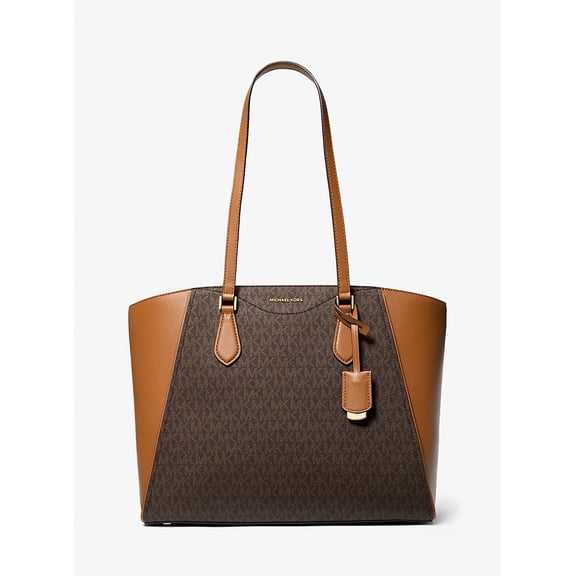 Michael Kors Taryn Large Signature Logo & Leather Tote Bag