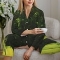 thumbnail image 6 of Salouo Screaming Horror Art Pattern Women's Pajamas Set Long Sleeve Button Down Sleepwear Soft Pj Lounge Sets for women 2 Piece Pjs Set with Long Pants-Medium, 6 of 7