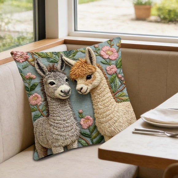 QTOCIO Short Lint Pillow Cover 18in Three Dimensional Effect Decorative Throw Pillowcase For Sofa Bedroom Living Room Home Decoration Singles Sided Printing