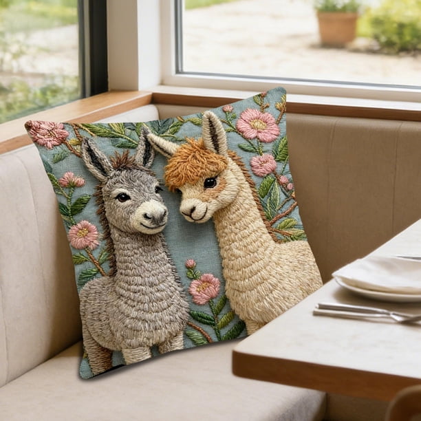 CaiYueKe Decorative Throw Pillow Cover Cute Embroidery 3D Effect Sofa Bedroom Living Room Home Decor Accent Pillowcase Soft Short Lint Cozy Pillow Cushion Cover Decorative Pillow