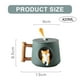 thumbnail image 2 of Taza de café de cerámica, taza con patrón de animal Shiba Inu 3D, mango de diseño de madera interesante y cuchara a juego, muy adecuada para regalos, 420 ml., 2 of 5