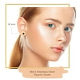 thumbnail image 3 of BEBERLINI Stud Earring Set of 4 Cubic Zirconia Earrings Shinny Female Black Square Ear Jewelry Size 8, 3 of 6