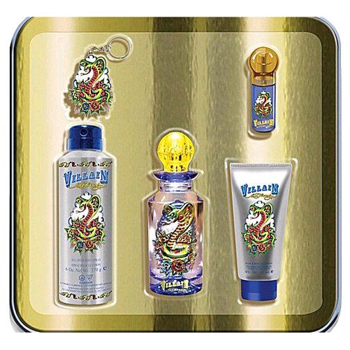 Ed Hardy Villain Cologne by Christian Audigier, 5 Piece Gift Set men