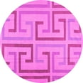 thumbnail image 1 of Ahgly Company Indoor Round Abstract Pink Contemporary Area Rugs, 4' Round, 1 of 4
