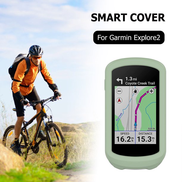 Carcasa De Silicona Para Cronómetro Funda de silicona para cronómetro, funda para ordenador de bicicleta para Garmin Explore 2 (verde)