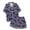 p-3Light Purple18, variant on CAIVO Girls Halloween Star Bats Printed 2 Piece Pajama Sets Lapel Short Sleeve Button Down Shirt With Shorts Children Kids Homewear Loungewear
