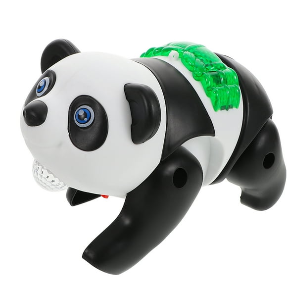 Juguete de panda de caminata eléctrica con música y luces LED interactivas gatear con pandilla musical de panda para niños en casa y jardín de infantes