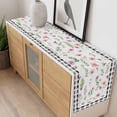 thumbnail image 4 of Spring Floral Table Runner - 60 Inch Long, Kitchen Dining Table Runner Dresser Scarves, Pink Flowers Black White Plaid Pastoral Farmhouse Decor for Coffee Tables Wedding Party Banquet, 4 of 8